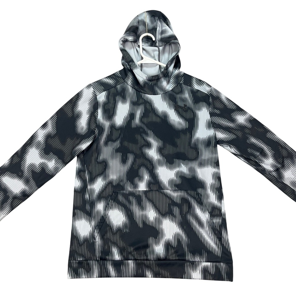 Under Armour Kids Youth Size YXL Loose Fit Graphic Hoodie Black Gray